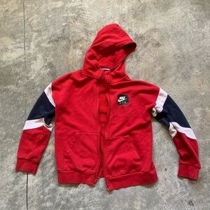 Red Nike Mens Zip Up Hoodie